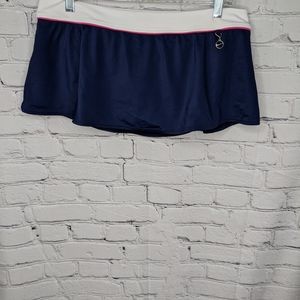 NWT NIKE Navy White Waistband Pink Trim Swim Skort BOTTOM ONLY Sz 14